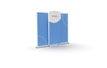 Three banners that can be combined to make one inline display; two banner stands and one central graphic panel