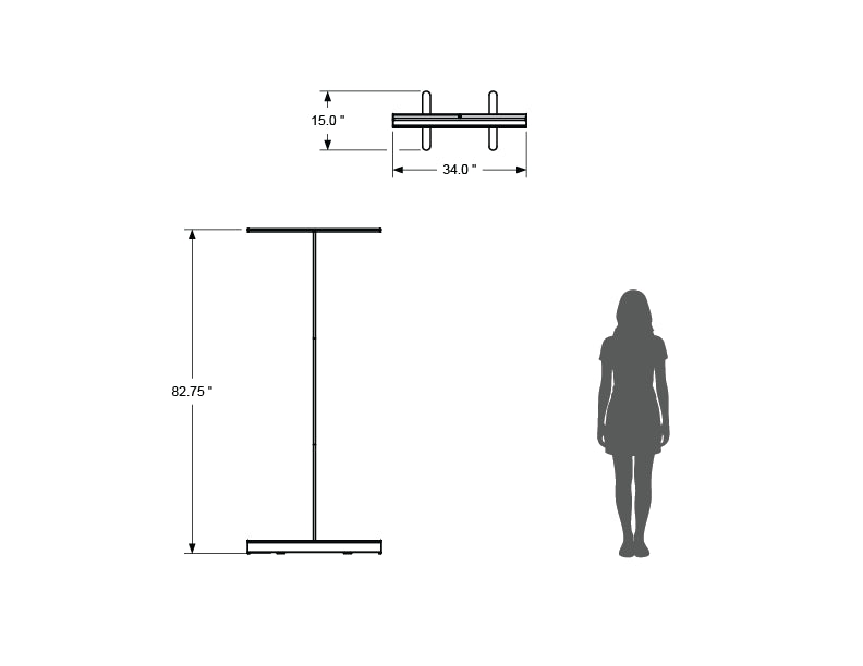Entry-level retractable banner stand with spring-loaded aluminum base