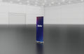 Entry-level retractable banner stand with spring-loaded aluminum base
