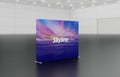 Pop-up 10-foot straight display with silicon-edge fabric graphics