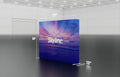 Pop-up 10-foot straight display with silicon-edge fabric graphics