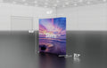 Pop-up 8-foot curved display with silicon-edge fabric graphics