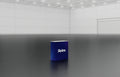 Small display table with wrap-around graphic