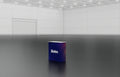 Small display table with wrap-around graphic