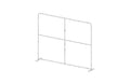 10-foot straight backwall display with aluminum frame and single-sided pillowcase graphic