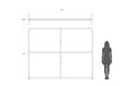 10-foot straight backwall display with aluminum frame and single-sided pillowcase graphic