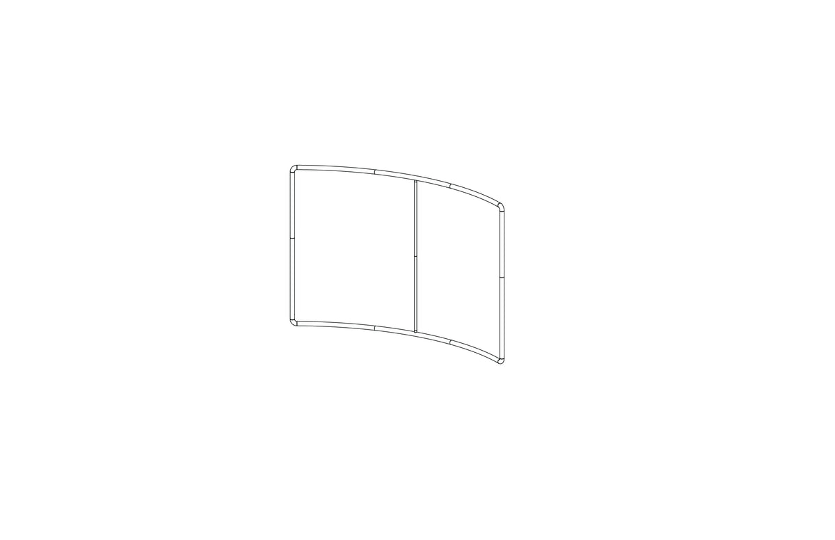 6' x 48" curved backwall display with aluminum frame and single-sided pillowcase graphic