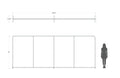 20-foot straight backwall display with aluminum frame and single-sided pillowcase graphic