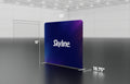 10-foot straight backwall display with aluminum frame and single-sided pillowcase graphic