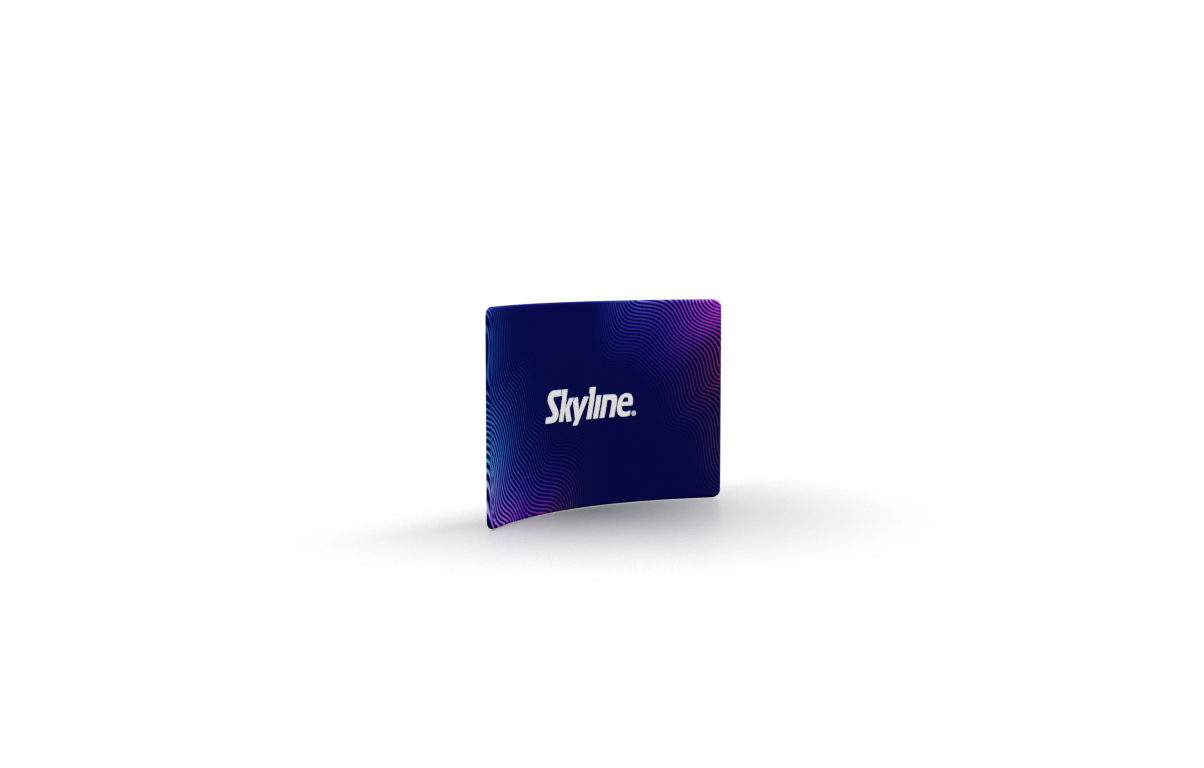 6' x 48" curved backwall display with aluminum frame and single-sided pillowcase graphic