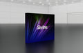 Pop-up 10-foot straight display with pre-attached seamless fabric