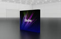 Pop-up 10-foot straight display with pre-attached seamless fabric