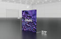 Pop-up 8-foot curved display with pre-attached seamless fabric