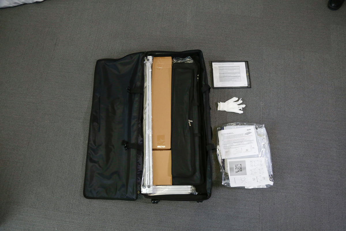 Small display table with wrap-around graphic