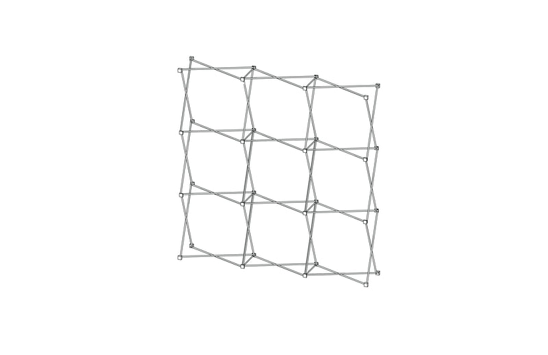 Pop-up 8-foot straight display with pre-attached seamless fabric
