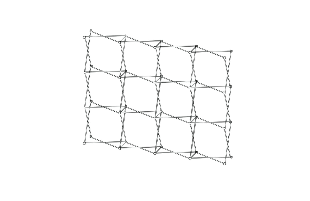 Pop-up 10-foot straight display with pre-attached seamless fabric