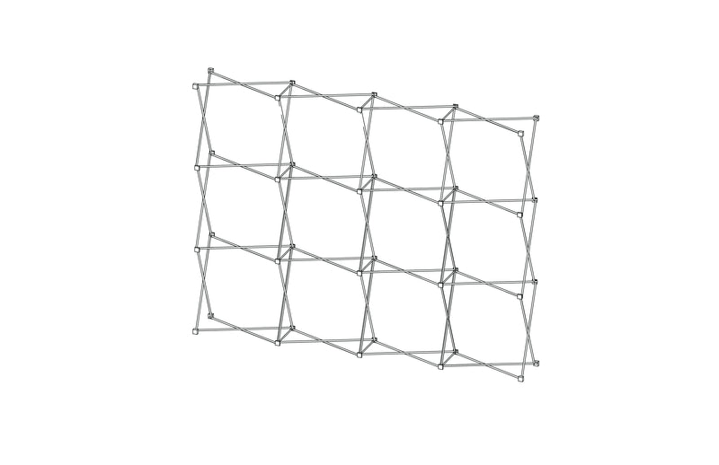 Pop-up 10-foot straight display with pre-attached seamless fabric