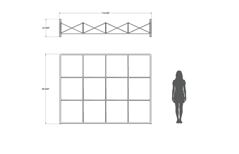 Pop-up 10-foot straight display with silicon-edge fabric graphics