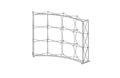 Pop-up 10-foot curved display with silicon-edge fabric graphics