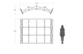 Pop-up 10-foot curved display with silicon-edge fabric graphics